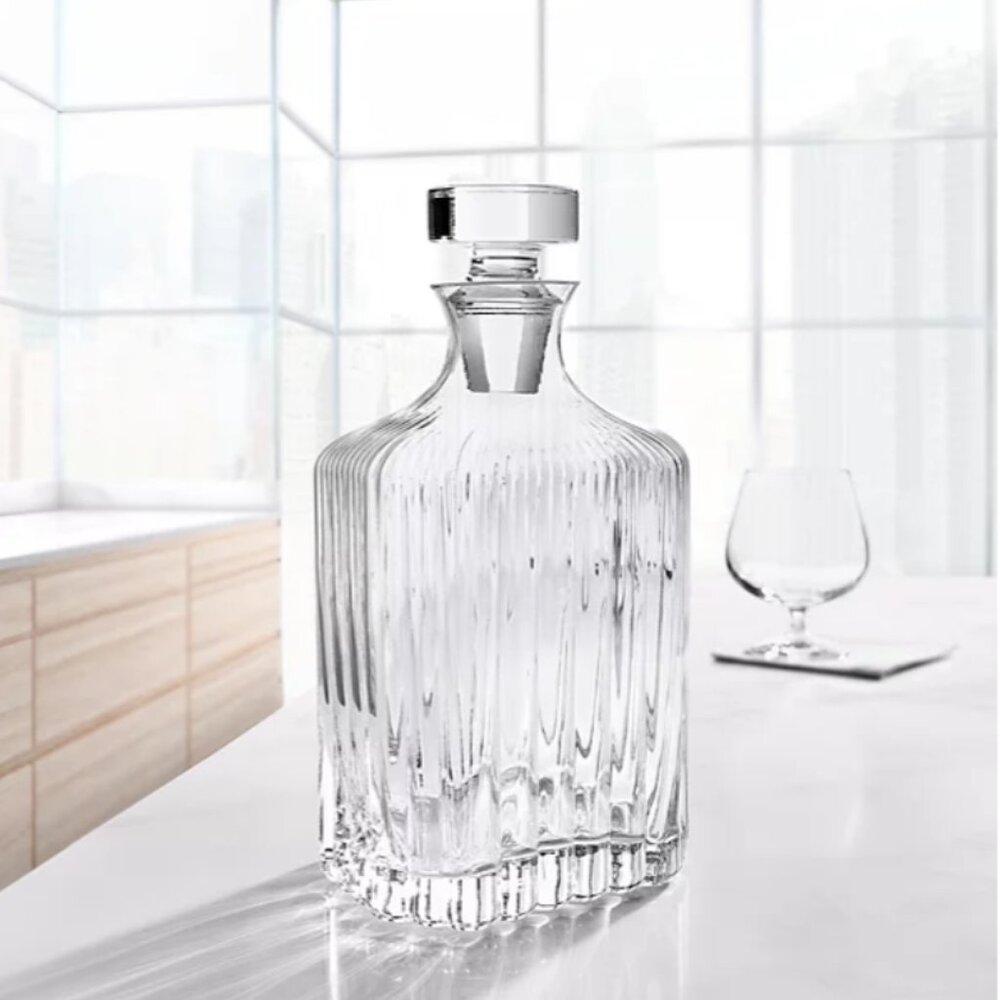 Hotel Collection Clear Fluted Whiskey Decanter
